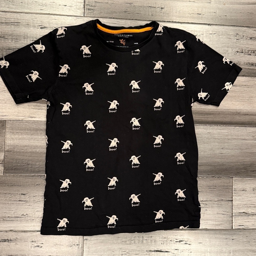 Denim & Flower Black and Orange Tee